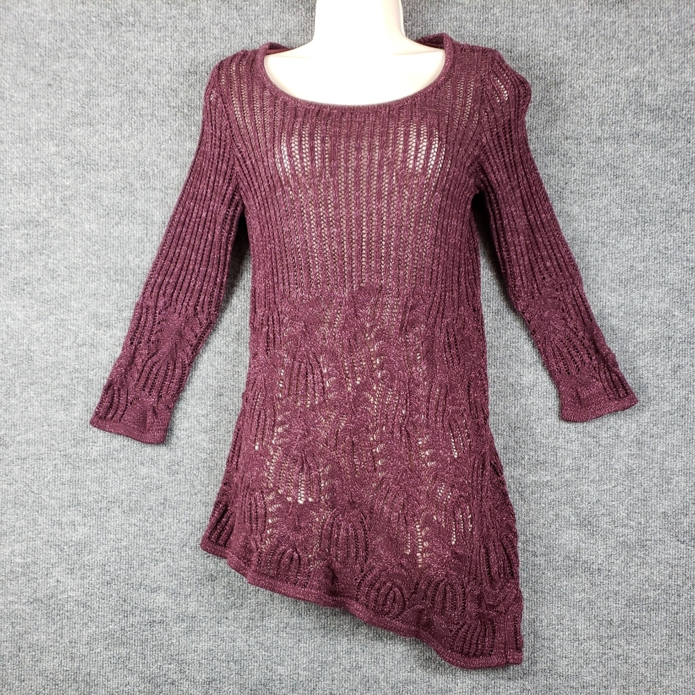 Inc International Concepts asymmetric Sweater Maroon Small